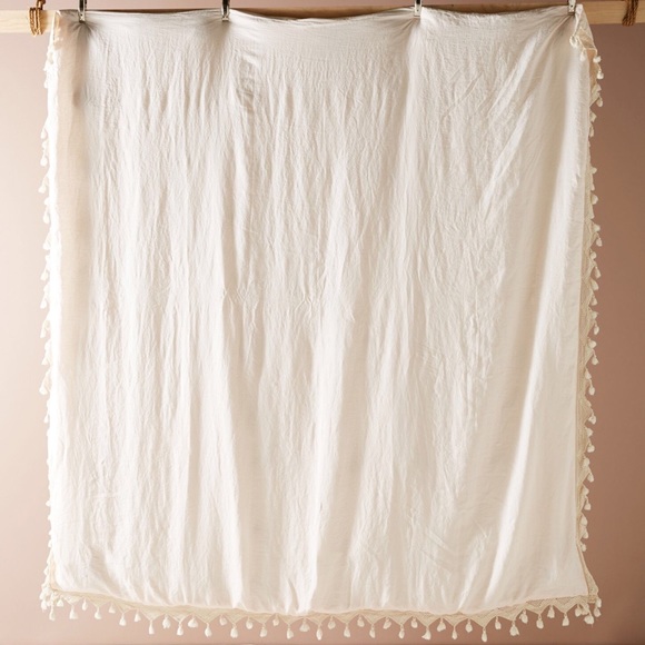 Anthropologie Bedding Anthropologie Tasseled Linen Duvet Cover